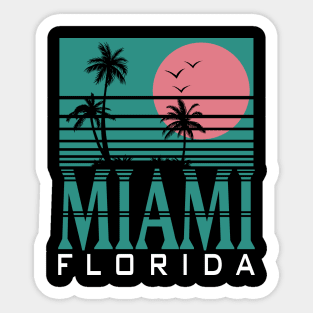 Miami Florida Palm Trees Beach Summer Surf Sticker